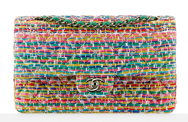 tweed double flap shoulder bolsa
